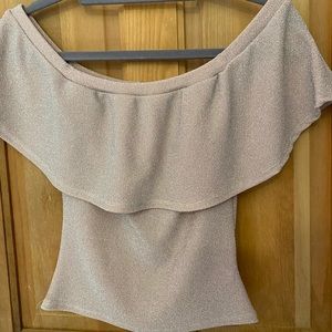 Shimmery Pink off-the-shoulder top ❤️